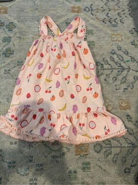 Girls' Pink Fruit Print Sundress